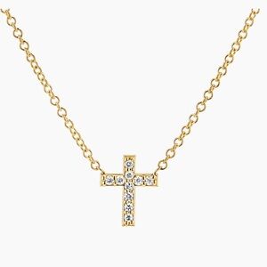Solid gold cross necklace